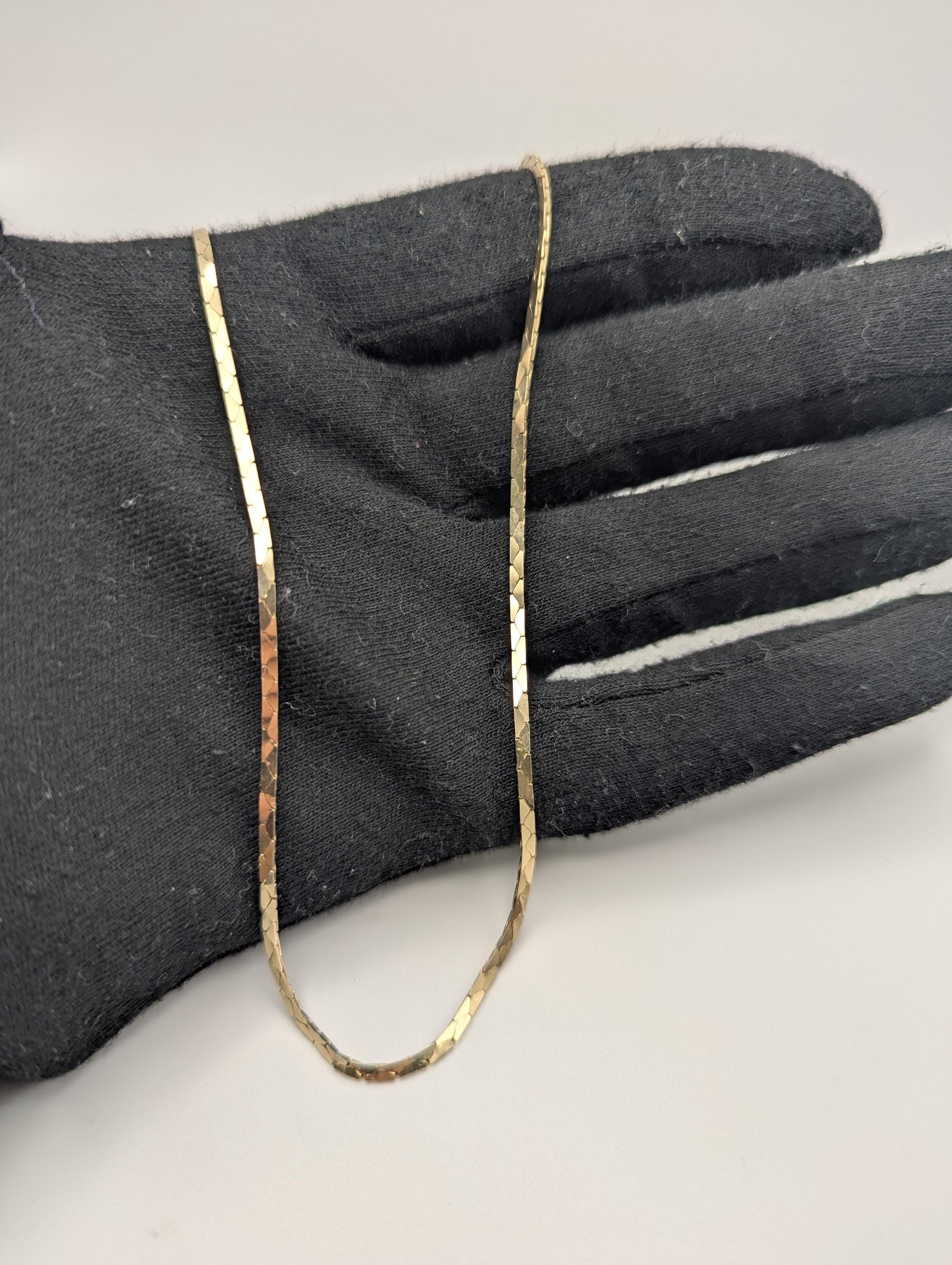 14k Italy Yellow Gold Heavy 8gr Speciality Flat Chain Necklace Yellow Gold 21"