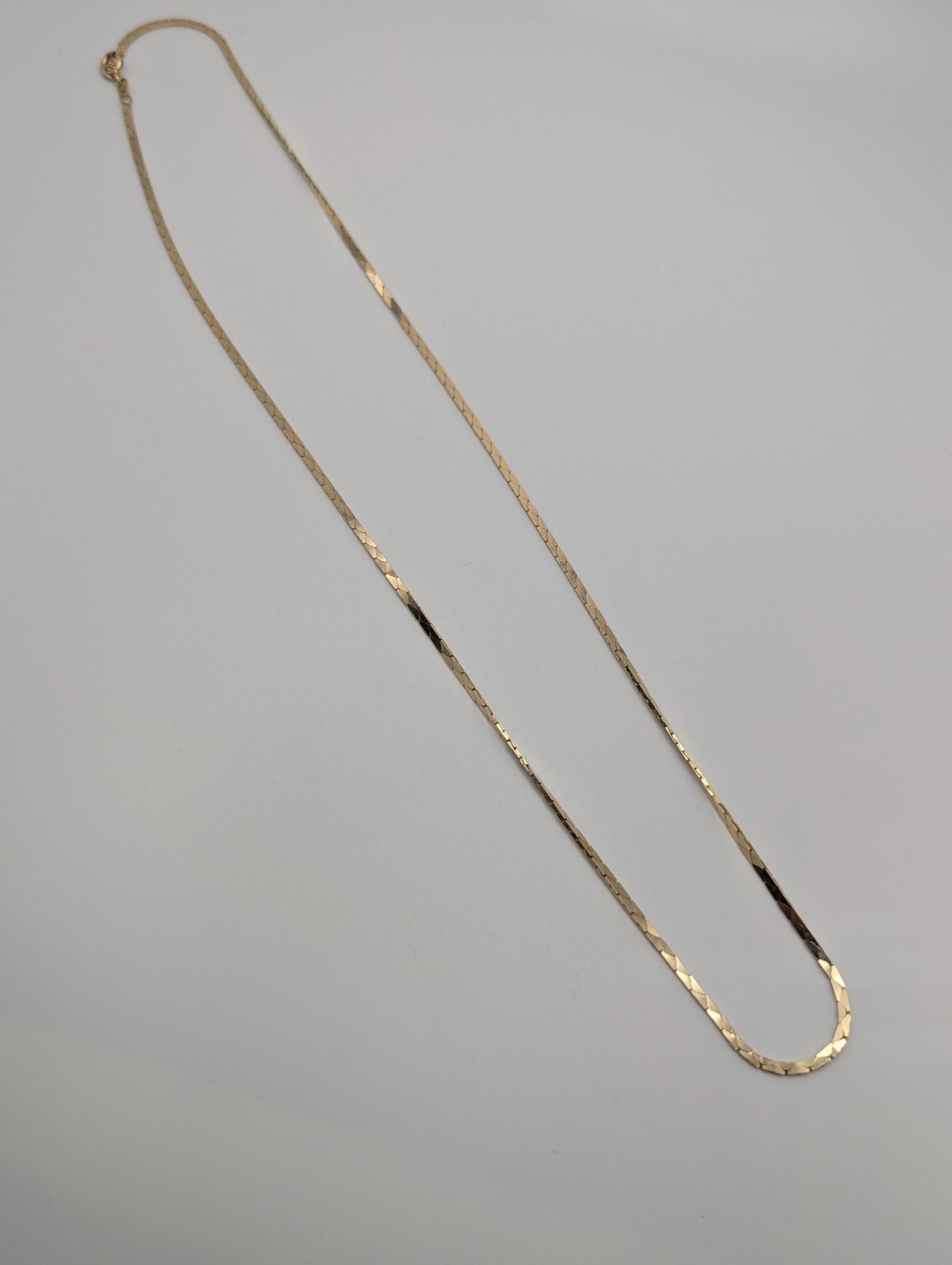 14k Italy Yellow Gold Heavy 8gr Speciality Flat Chain Necklace Yellow Gold 21"