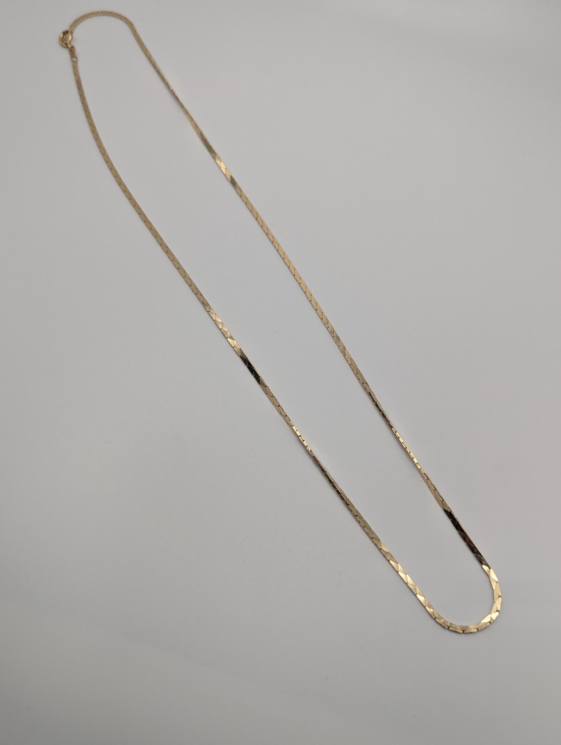 14k Italy Yellow Gold Heavy 8gr Speciality Flat Chain Necklace Yellow Gold 21"