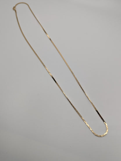 14k Italy Yellow Gold Heavy 8gr Speciality Flat Chain Necklace Yellow Gold 21"