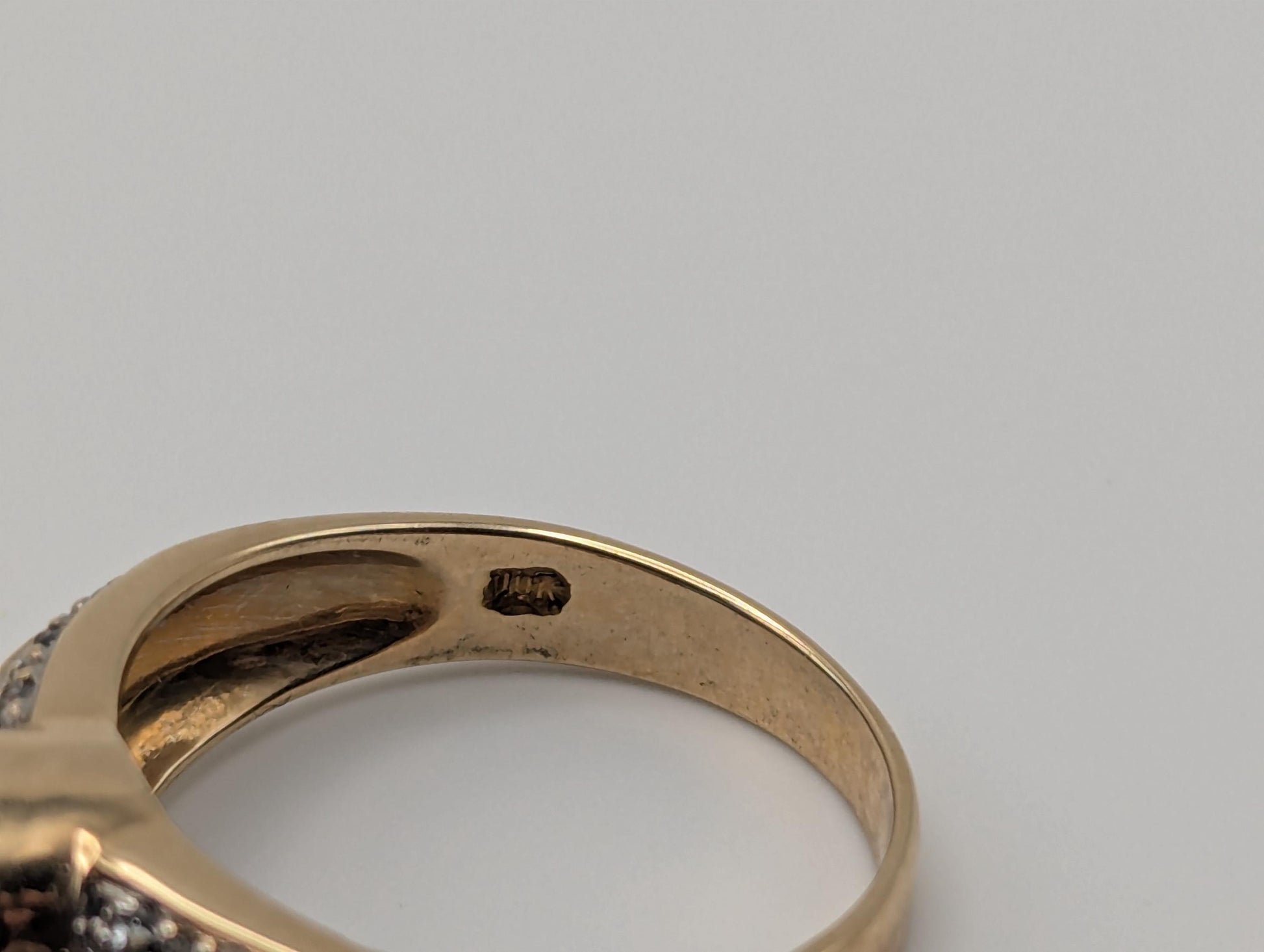 10k Yellow Gold Blue Topaz and Spinel Ring Statement Cocktail Pinky Signet Ring.