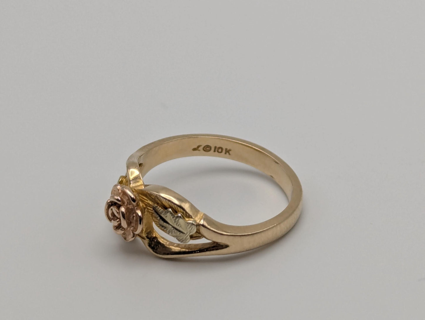 Black Hills Gold 10k 12k Multi-tone Gold Rose Ring Vintage Rose Ring