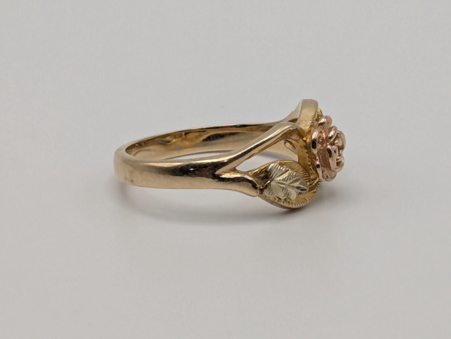 Black Hills Gold 10k 12k Multi-tone Gold Rose Ring Vintage Rose Ring