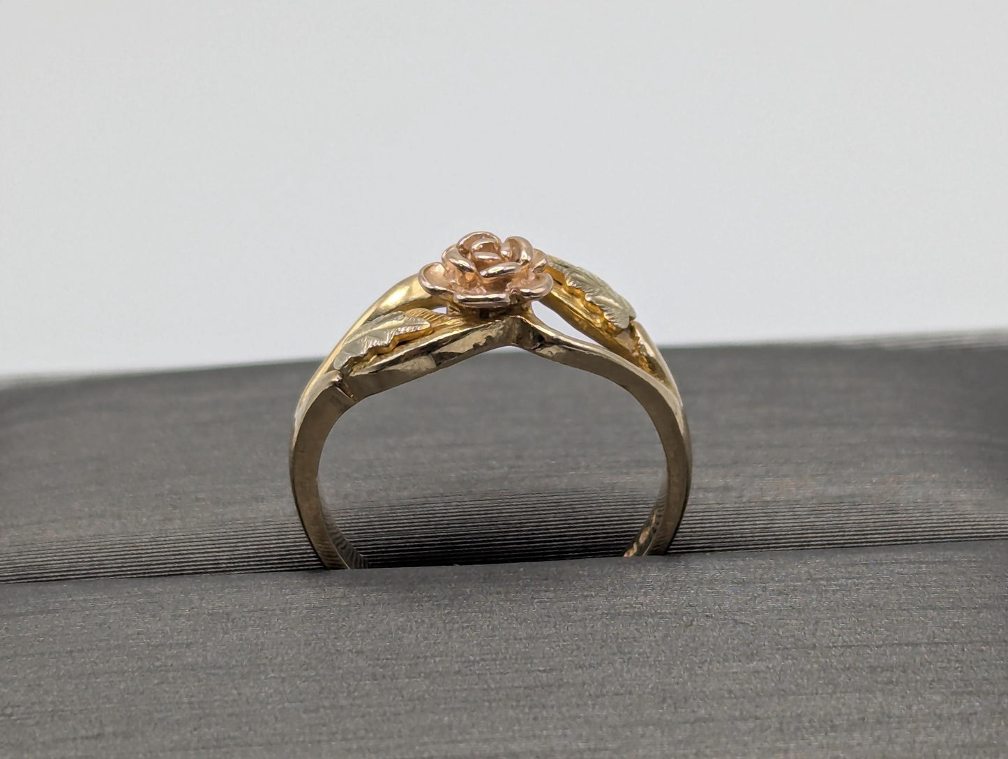 Black Hills Gold 10k 12k Multi-tone Gold Rose Ring Vintage Rose Ring