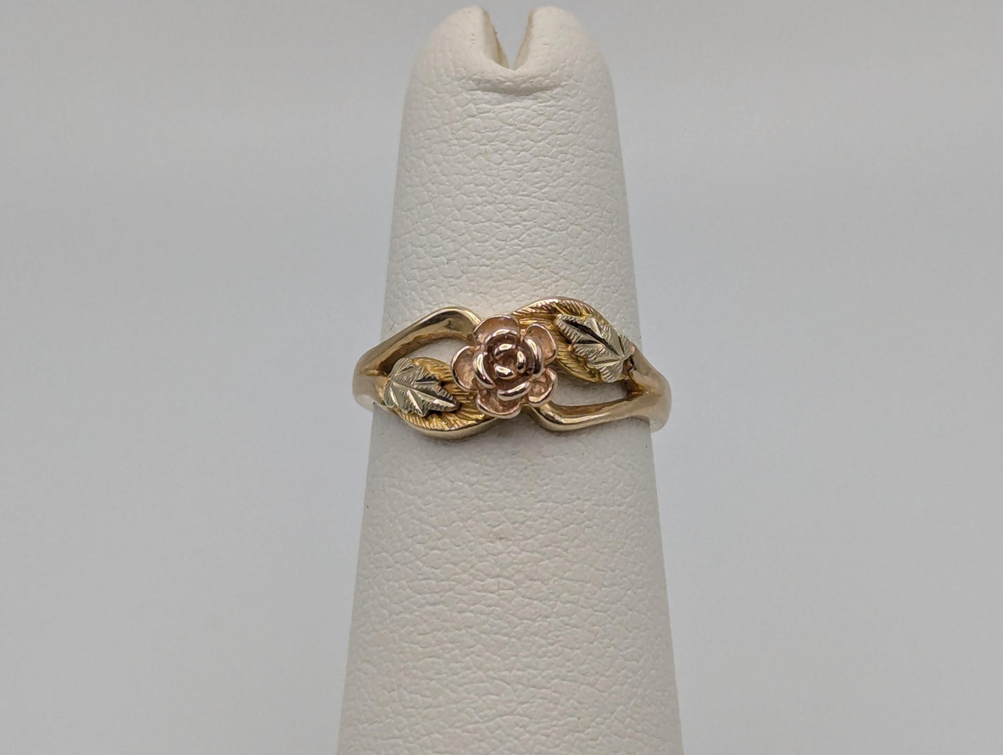 Black Hills Gold 10k 12k Multi-tone Gold Rose Ring Vintage Rose Ring
