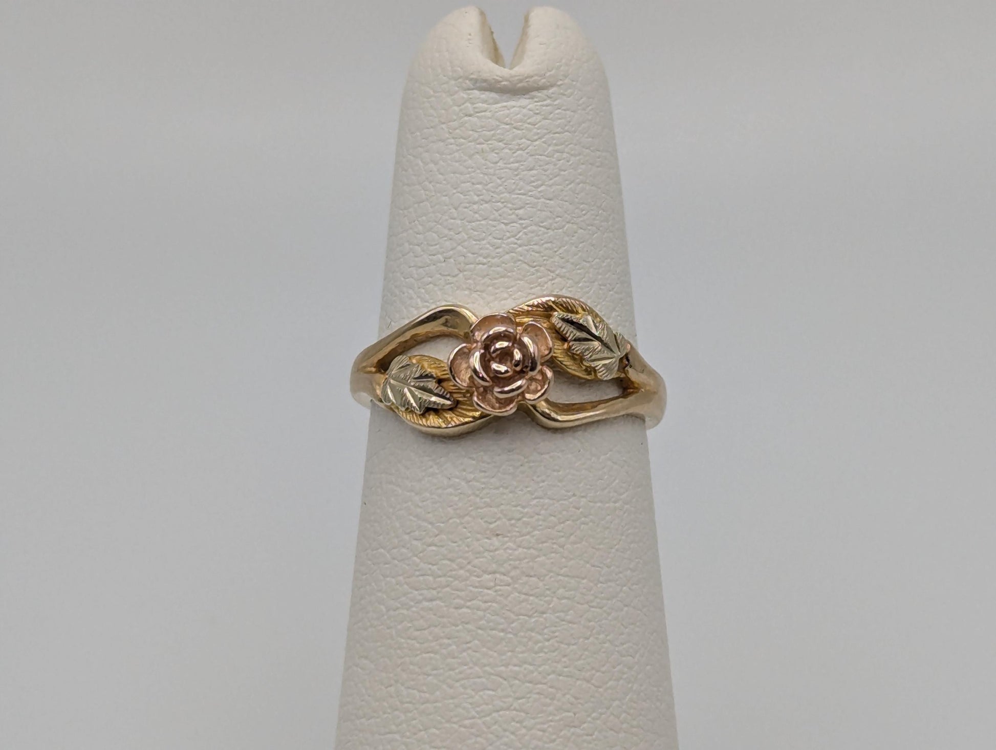 Black Hills Gold 10k 12k Multi-tone Gold Rose Ring Vintage Rose Ring