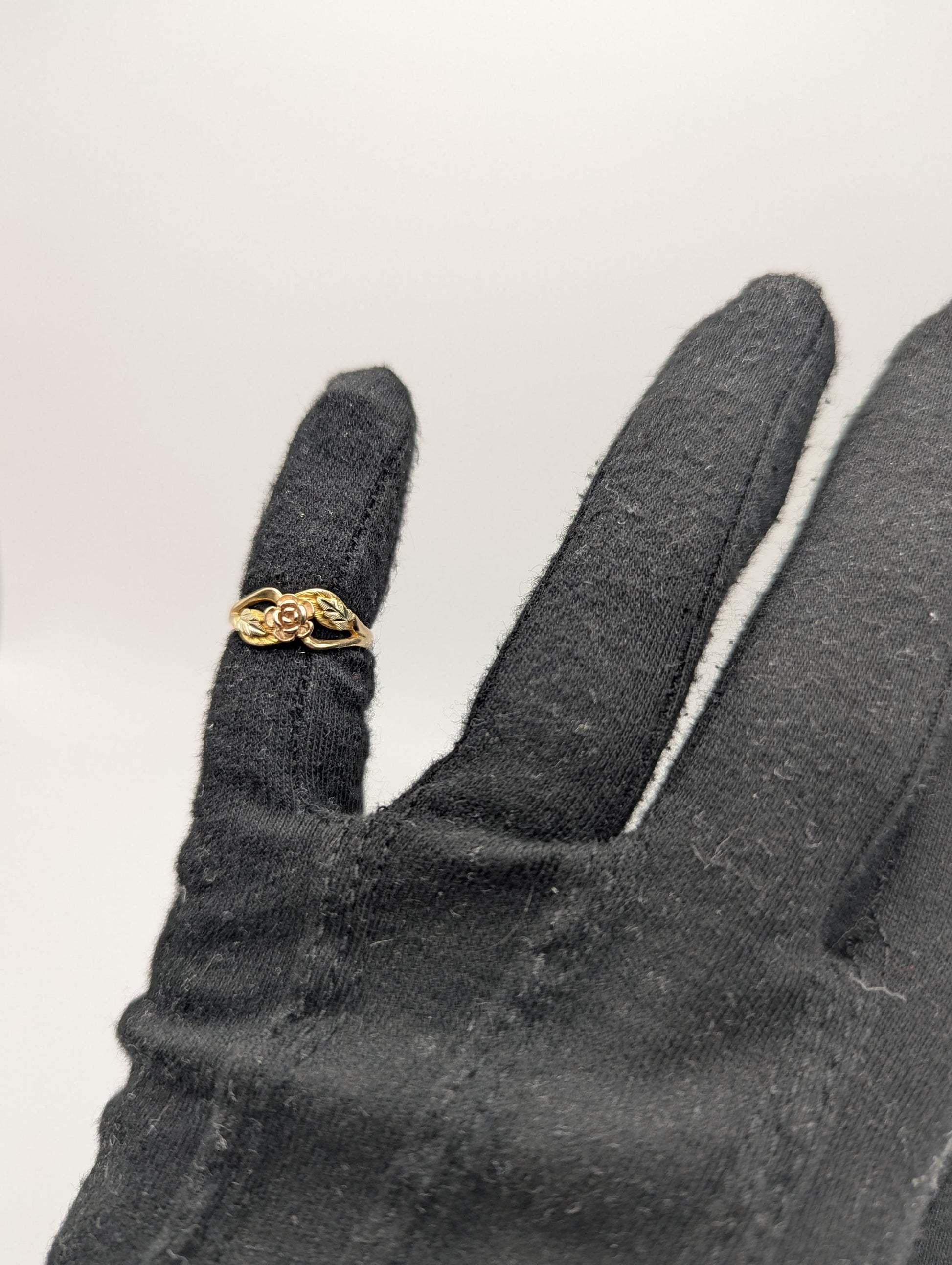 Black Hills Gold 10k 12k Multi-tone Gold Rose Ring Vintage Rose Ring