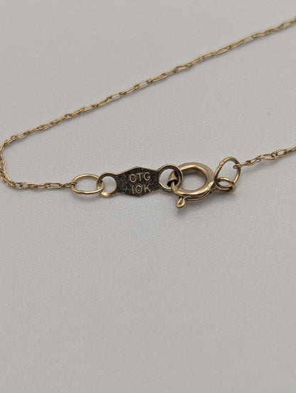 10K Gold Diamond Heart Pendant w/Gold Chain Necklace Love Heart