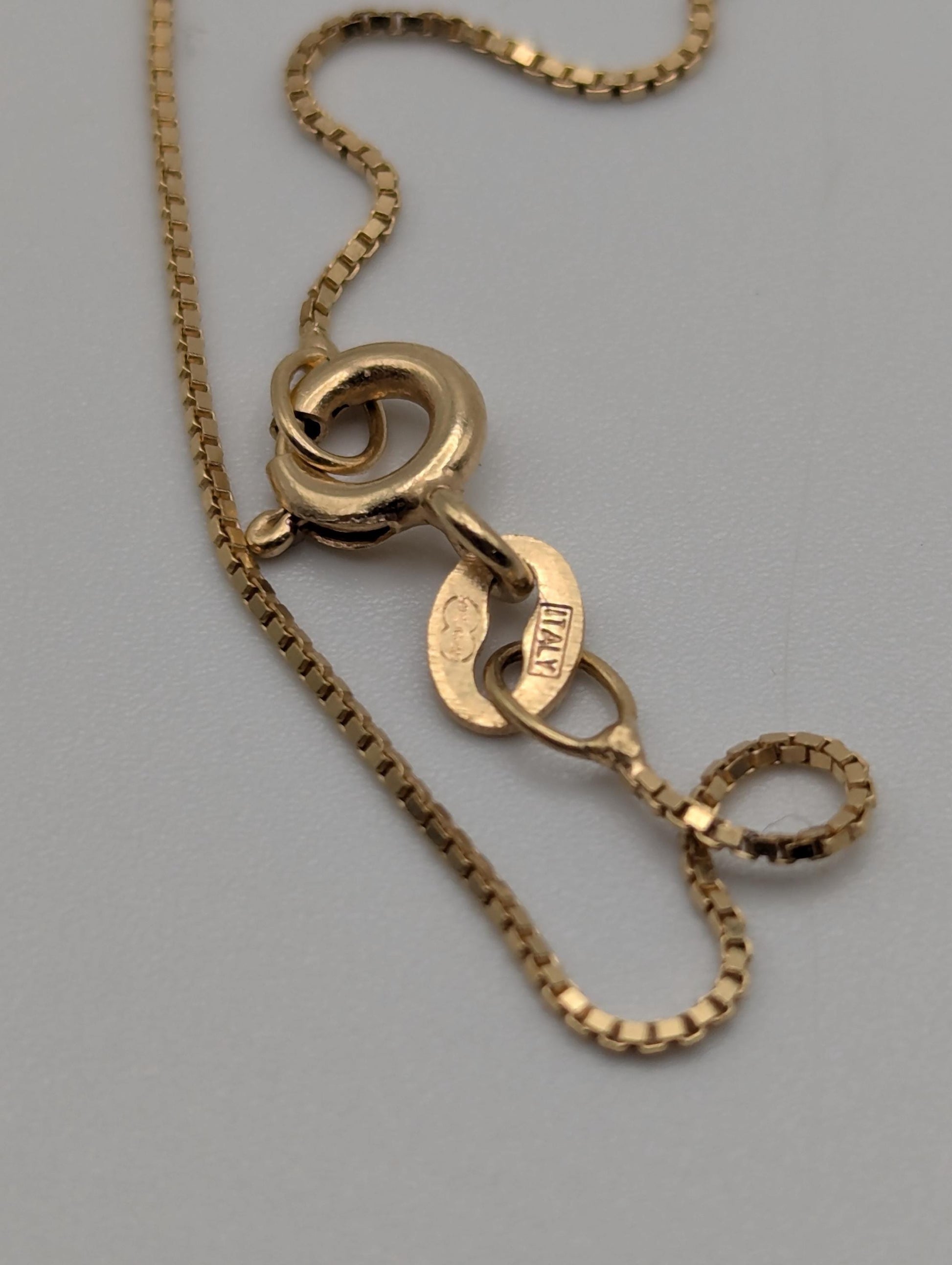 10k Yellow ITALY Gold Cross Pendant Necklace 17 " Crucifix Necklace