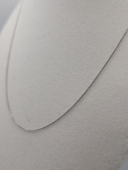 10K White Gold Chain Link Chain. Dainty Classic White Chain.