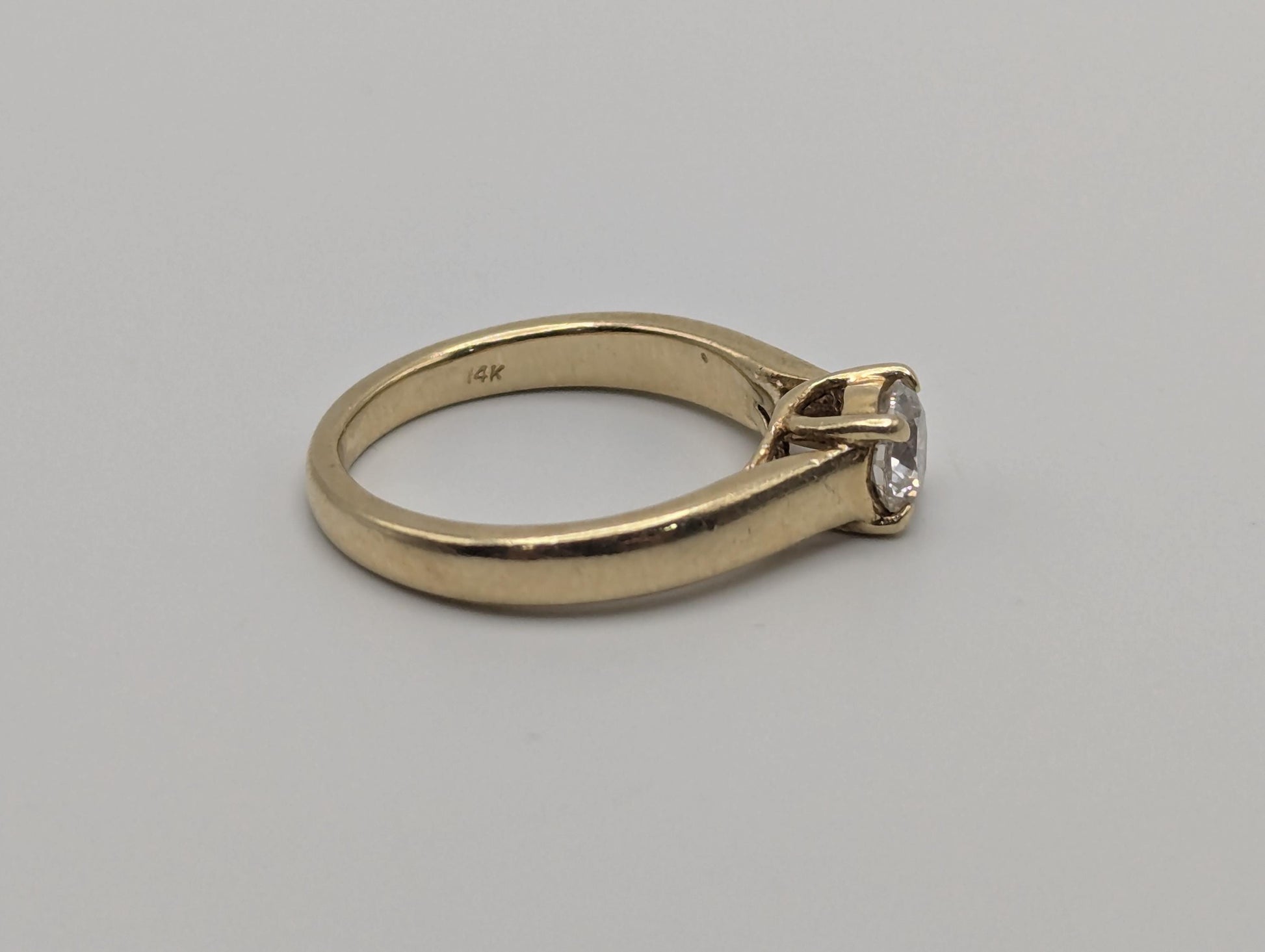 14k Yellow Gold 0.5 ct Diamond Solitaire Engagement Wedding Promise Ring