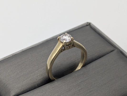 14k Yellow Gold 0.5 ct Diamond Solitaire Engagement Wedding Promise Ring