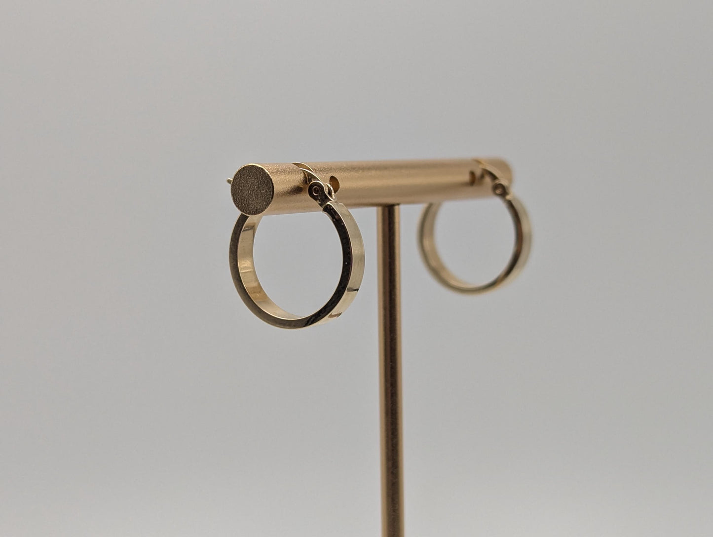 14k Vintage Yellow Gold Classic Small Hoop Earrings Gold Hoops Hinged