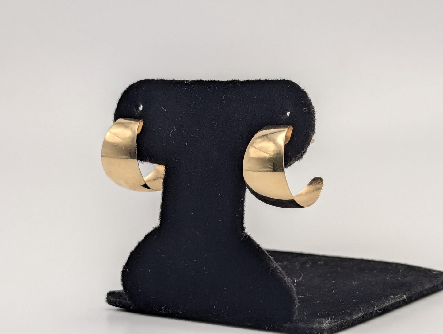 14k Yellow Gold Half Huggie Style Hoop Earrings Womens Huggie Earrings