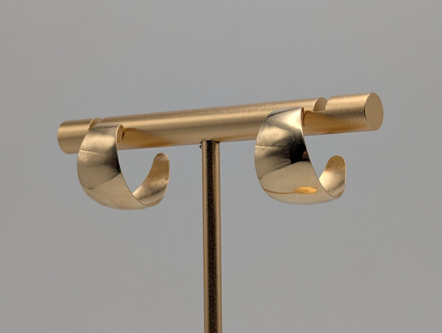 14k Yellow Gold Half Huggie Style Hoop Earrings Womens Huggie Earrings