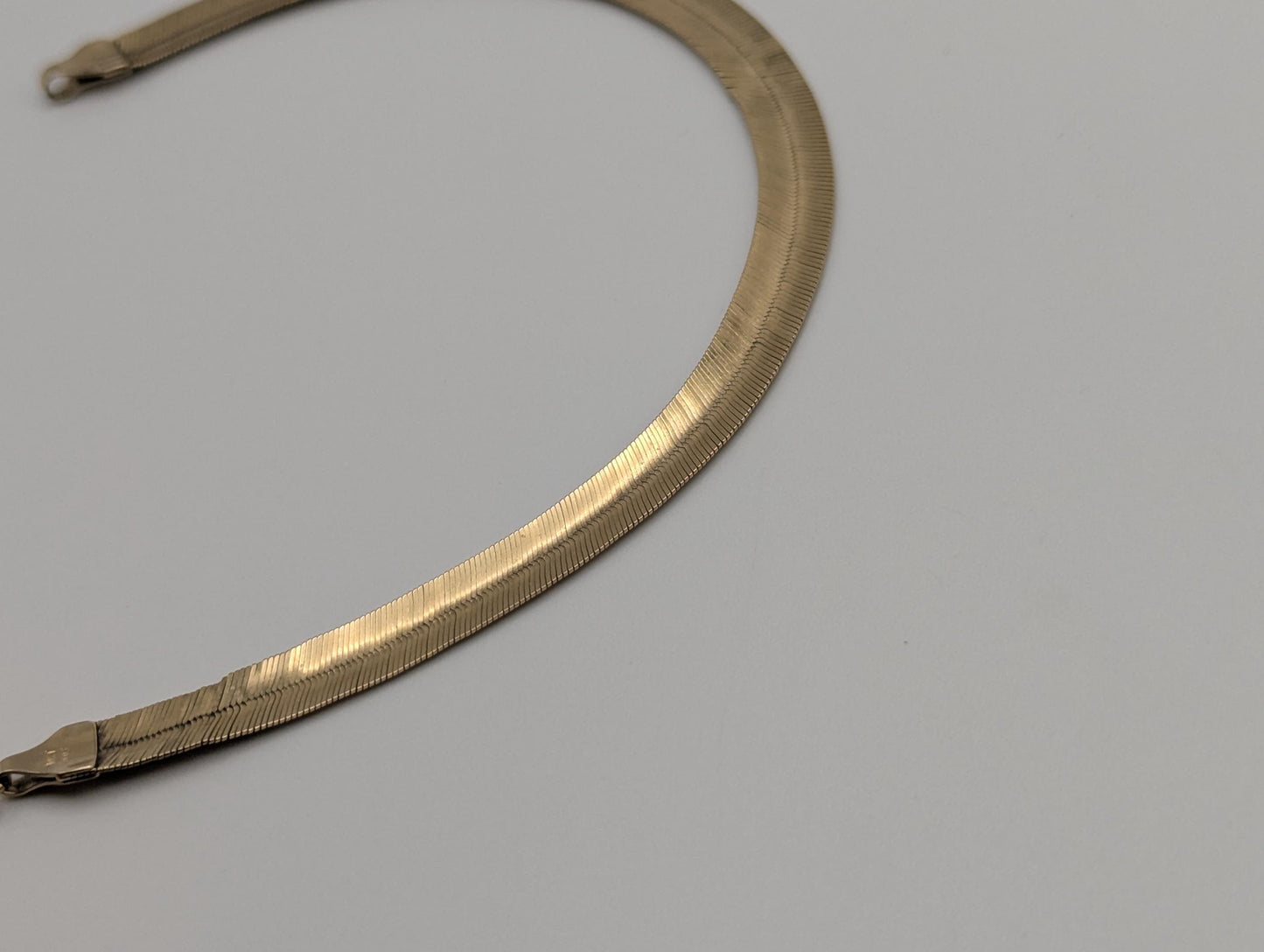 10k Yellow Gold ITALY Herringbone Bracelet 7" Snake Chain Unisex Custom Design