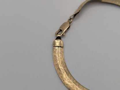 10k Yellow Gold ITALY Herringbone Bracelet 7" Snake Chain Unisex Custom Design