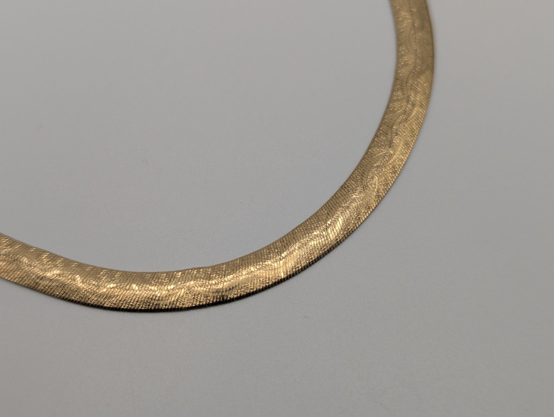 10k Yellow Gold ITALY Herringbone Bracelet 7" Snake Chain Unisex Custom Design