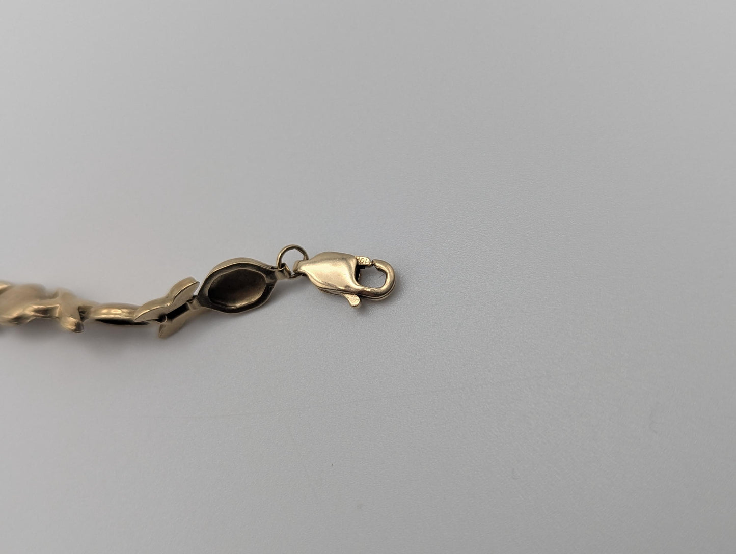 10k Solid Yellow Gold 4.5 gr XOXO Diamond Tennis Bracelet 7" Kisses Love Chain