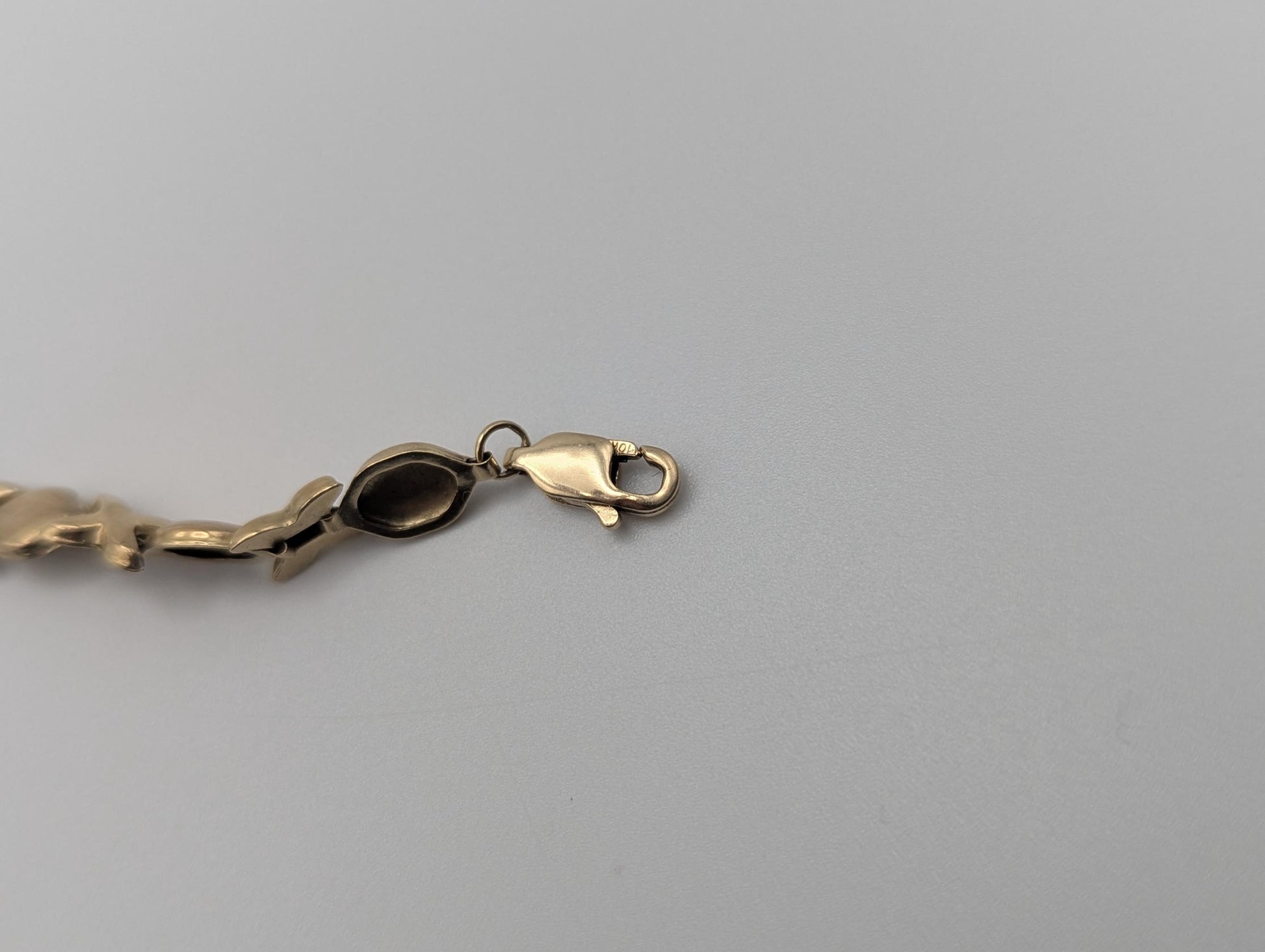 10k Solid Yellow Gold 4.5 gr XOXO Diamond Tennis Bracelet 7" Kisses Love Chain