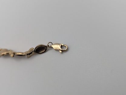 10k Solid Yellow Gold 4.5 gr XOXO Diamond Tennis Bracelet 7" Kisses Love Chain