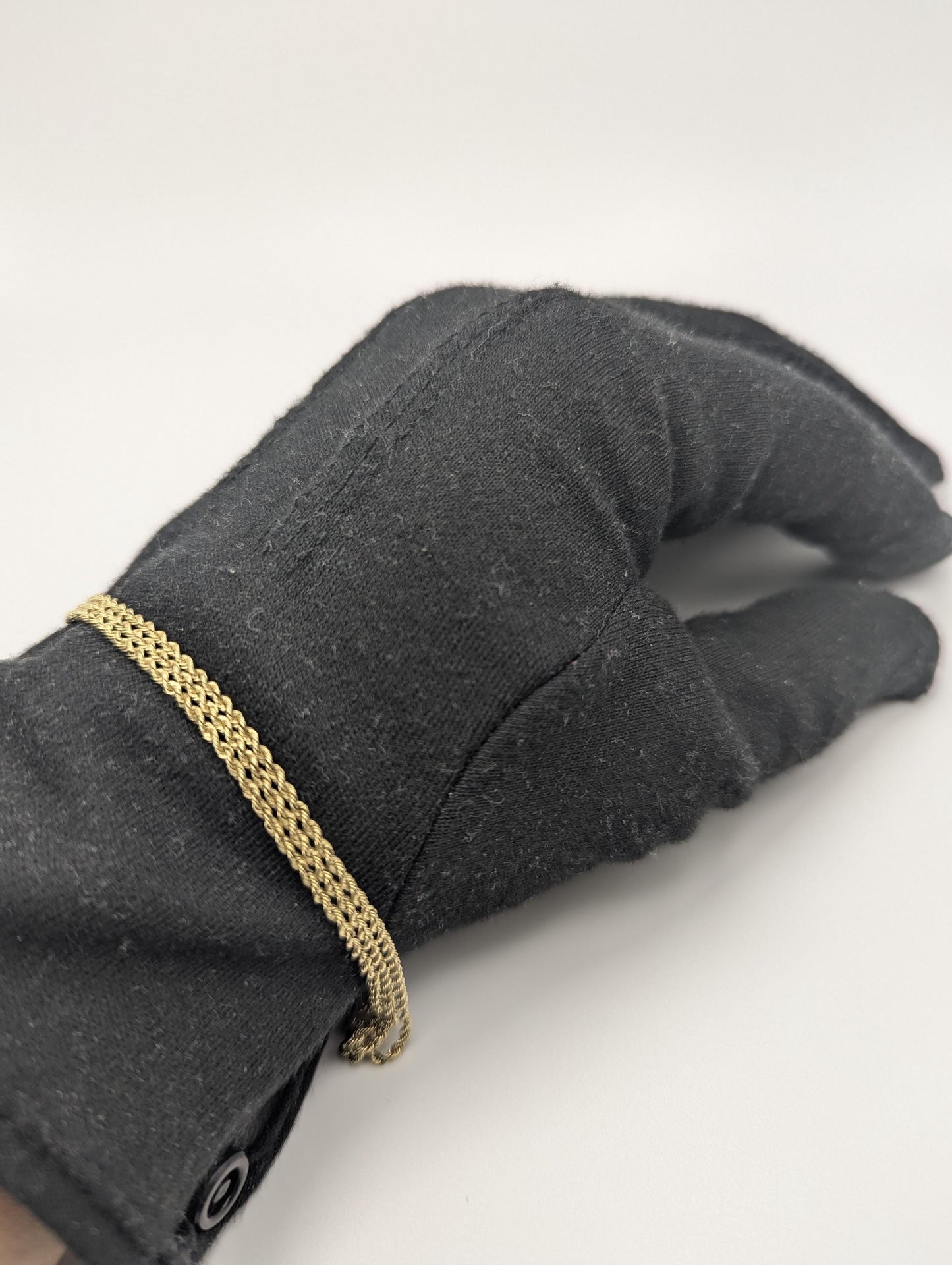 14k Yellow Gold 6 gram Triple Twisted Rope 7" Bracelet Chain Classic Gold Rope Chain