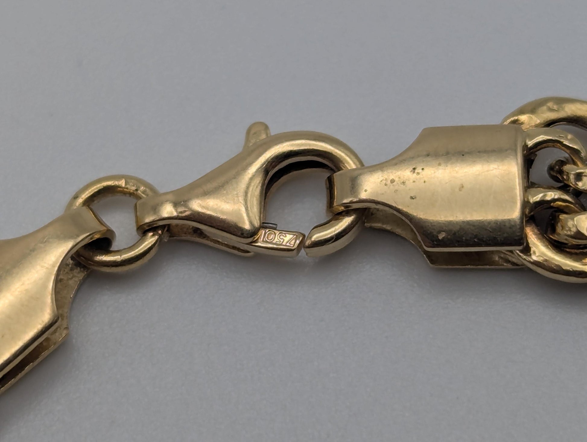 18k Yellow Gold ITALY Double 6.5 grams Link 8 mm Women Bracelet 7.5" Snake Chain Bracelet