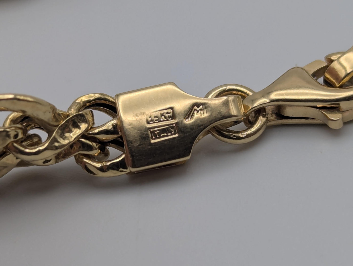 18k Yellow Gold ITALY Double 6.5 grams Link 8 mm Women Bracelet 7.5" Snake Chain Bracelet