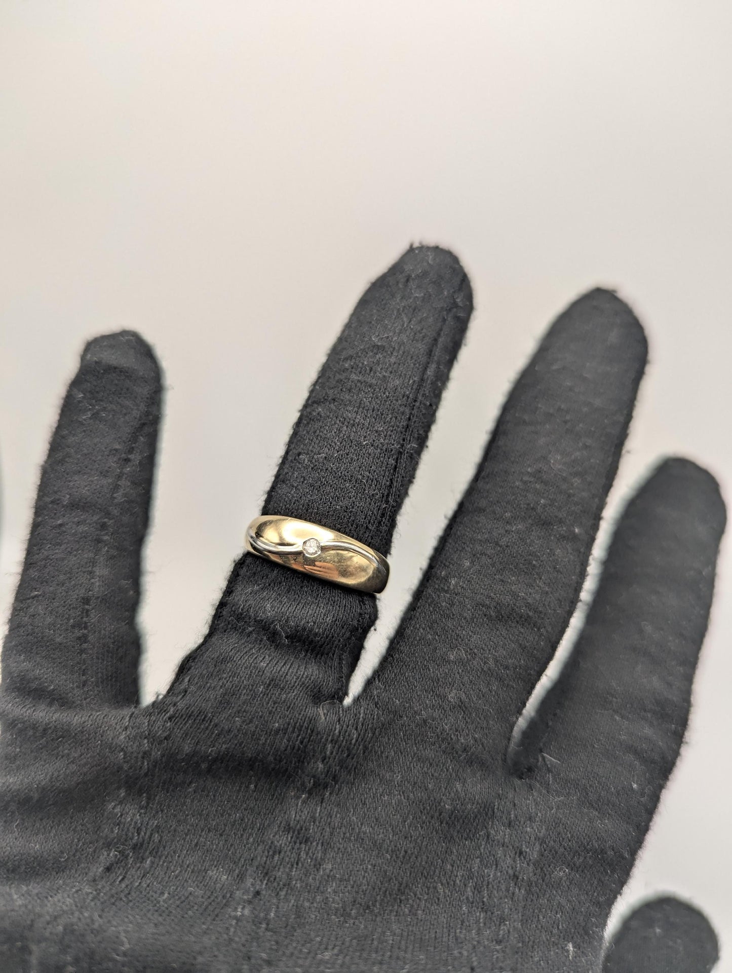 10k Yellow Solid Gold Mens Diamond Dome Style Wedding Band Anniversary Ring Wide