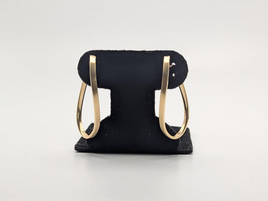 14k JCM Jacmel Twisted Long Hoop Earrings. Minimalist Twisted Hoops