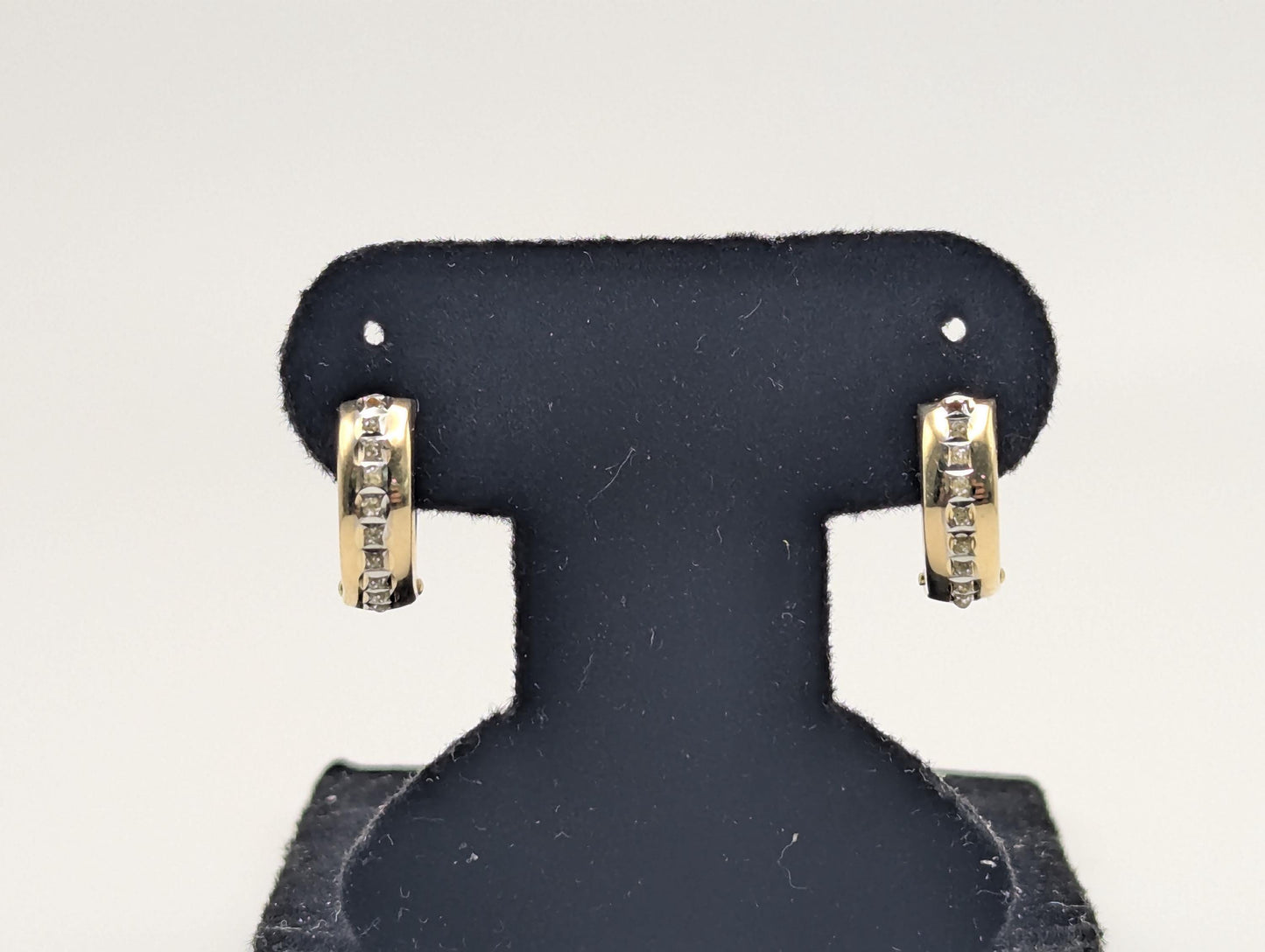 14k Multi-Gold Huggie Style Hoop Earrings Womens Small Huggie Earrings