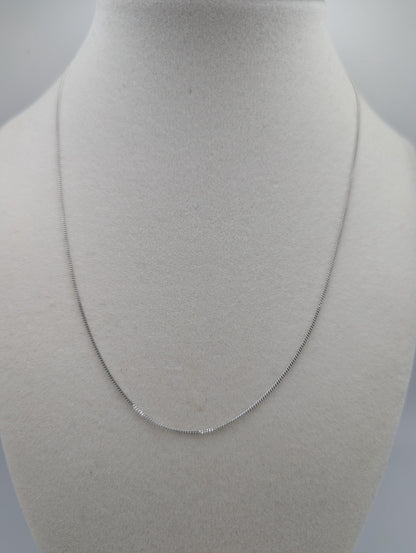 10K White Gold Chain Link Chain. Dainty Classic White Chain.