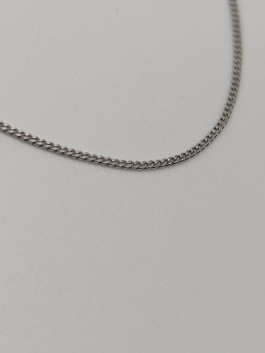10K White Gold Chain Link Chain. Dainty Classic White Chain.
