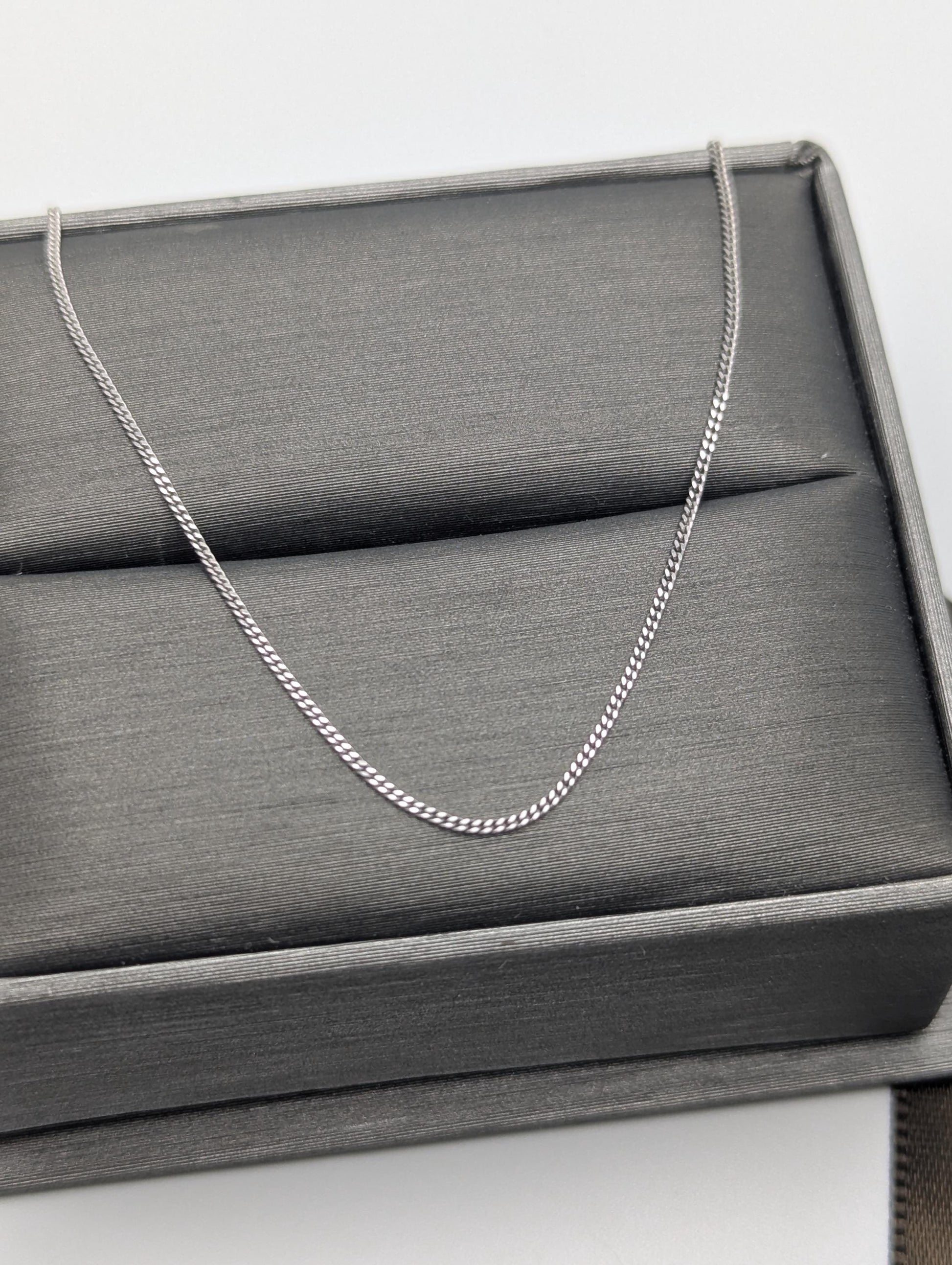 10K White Gold Chain Link Chain. Dainty Classic White Chain.