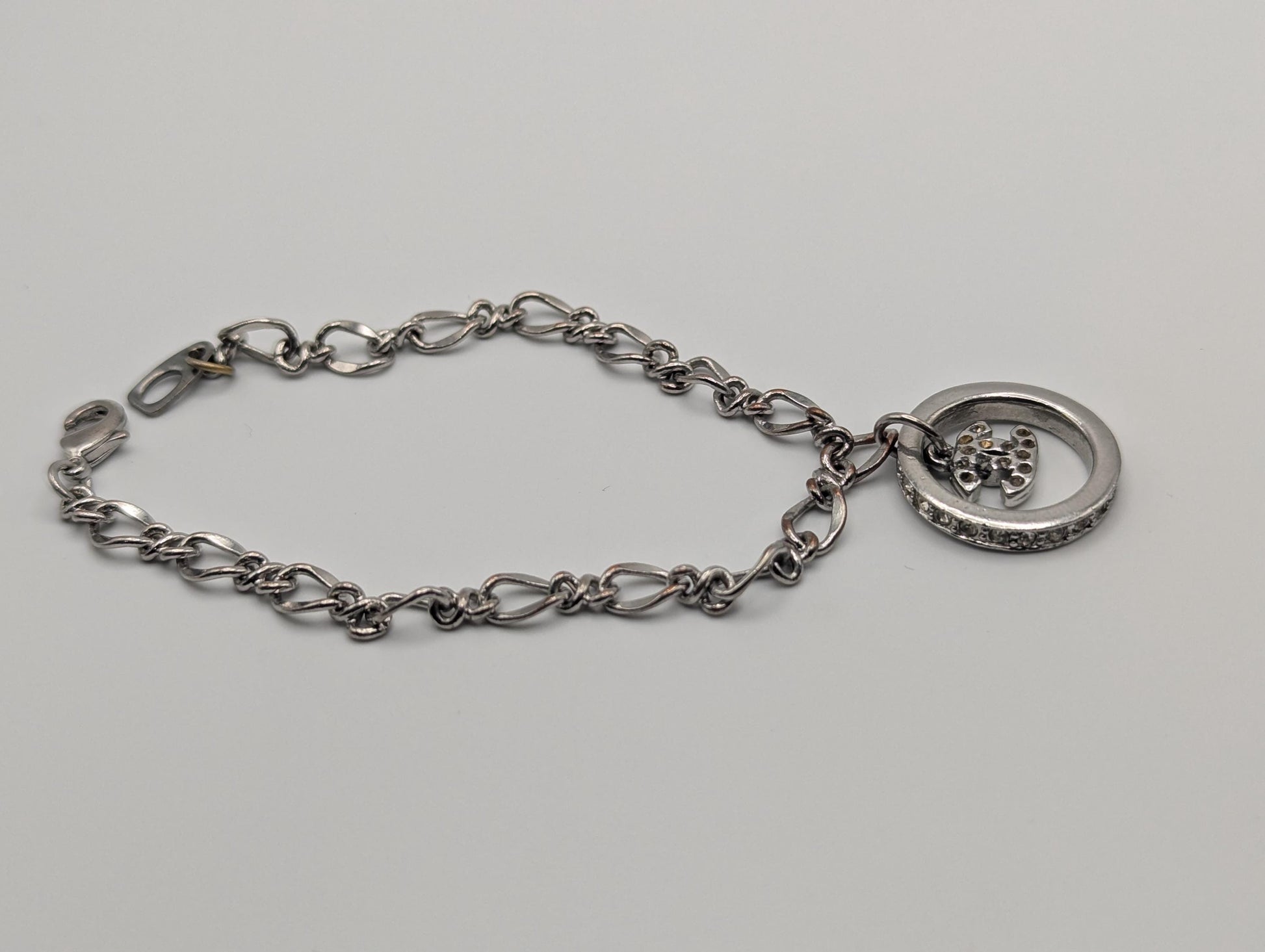 Chanel Pendant Chain Link Bracelet. Vintage Chanel Charm Bracelet.