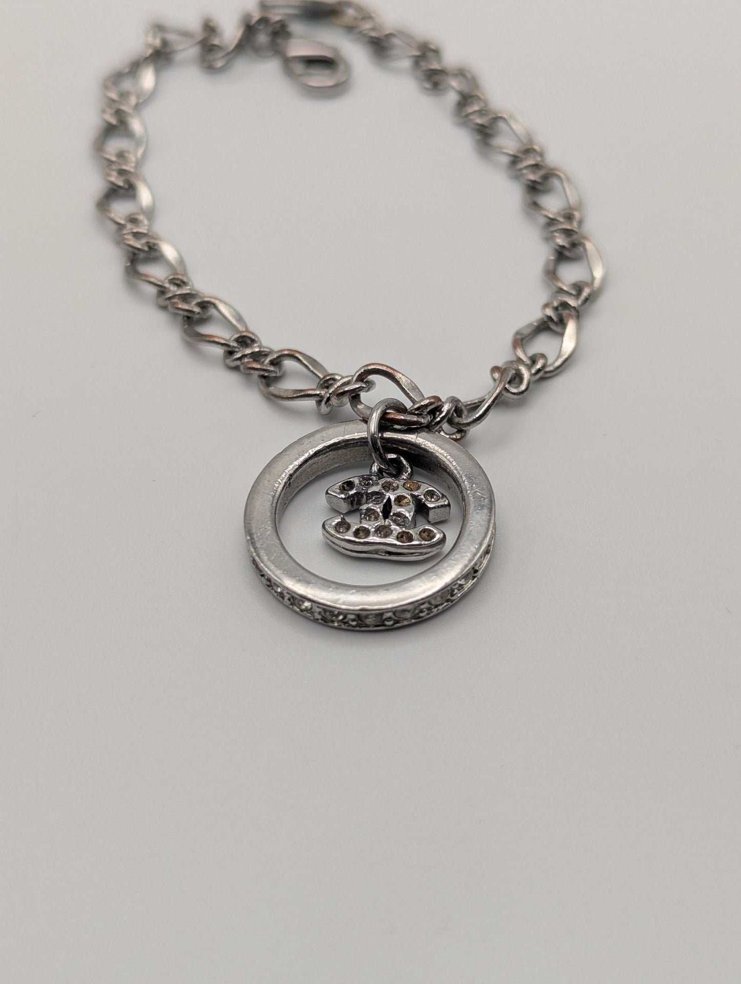 Chanel Pendant Chain Link Bracelet. Vintage Chanel Charm Bracelet.