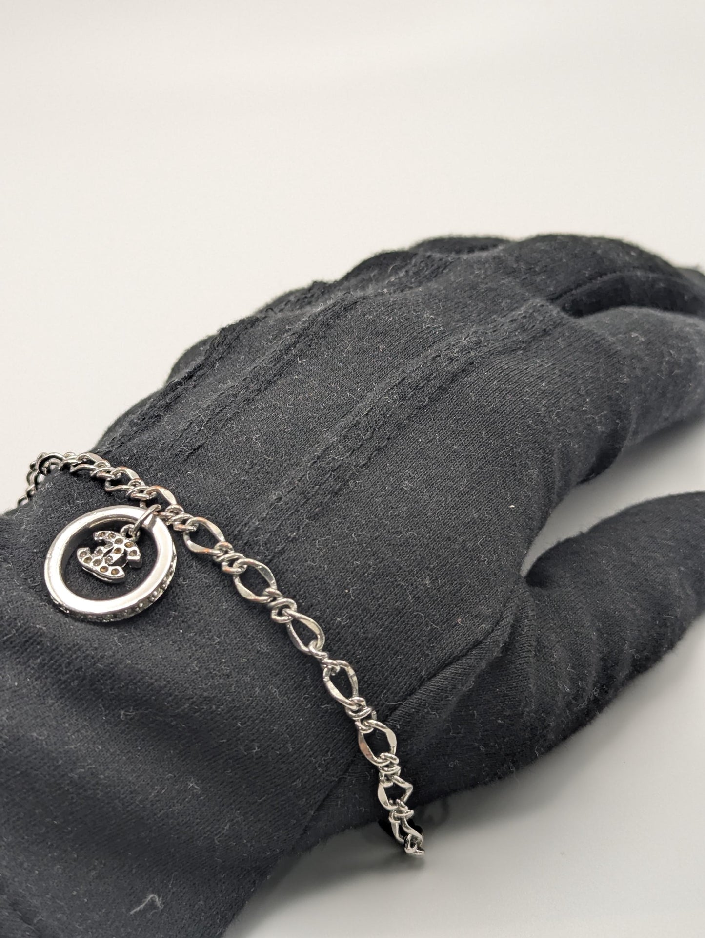 Chanel Pendant Chain Link Bracelet. Vintage Chanel Charm Bracelet.