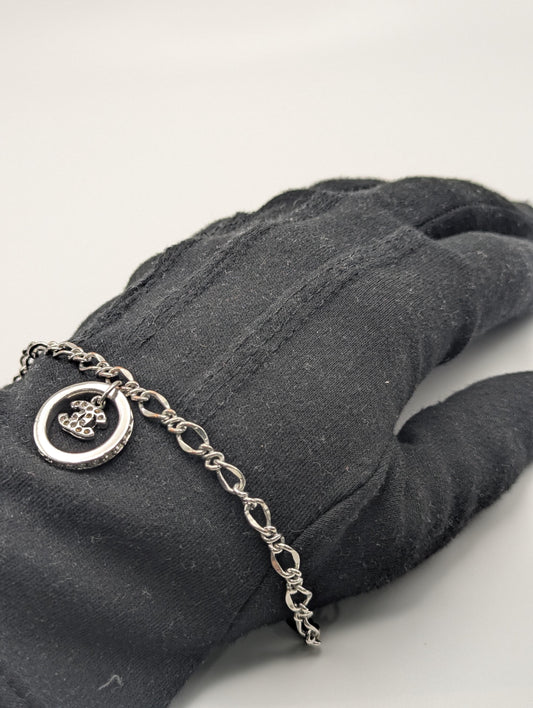 Chanel Pendant Chain Link Bracelet. Vintage Chanel Charm Bracelet.