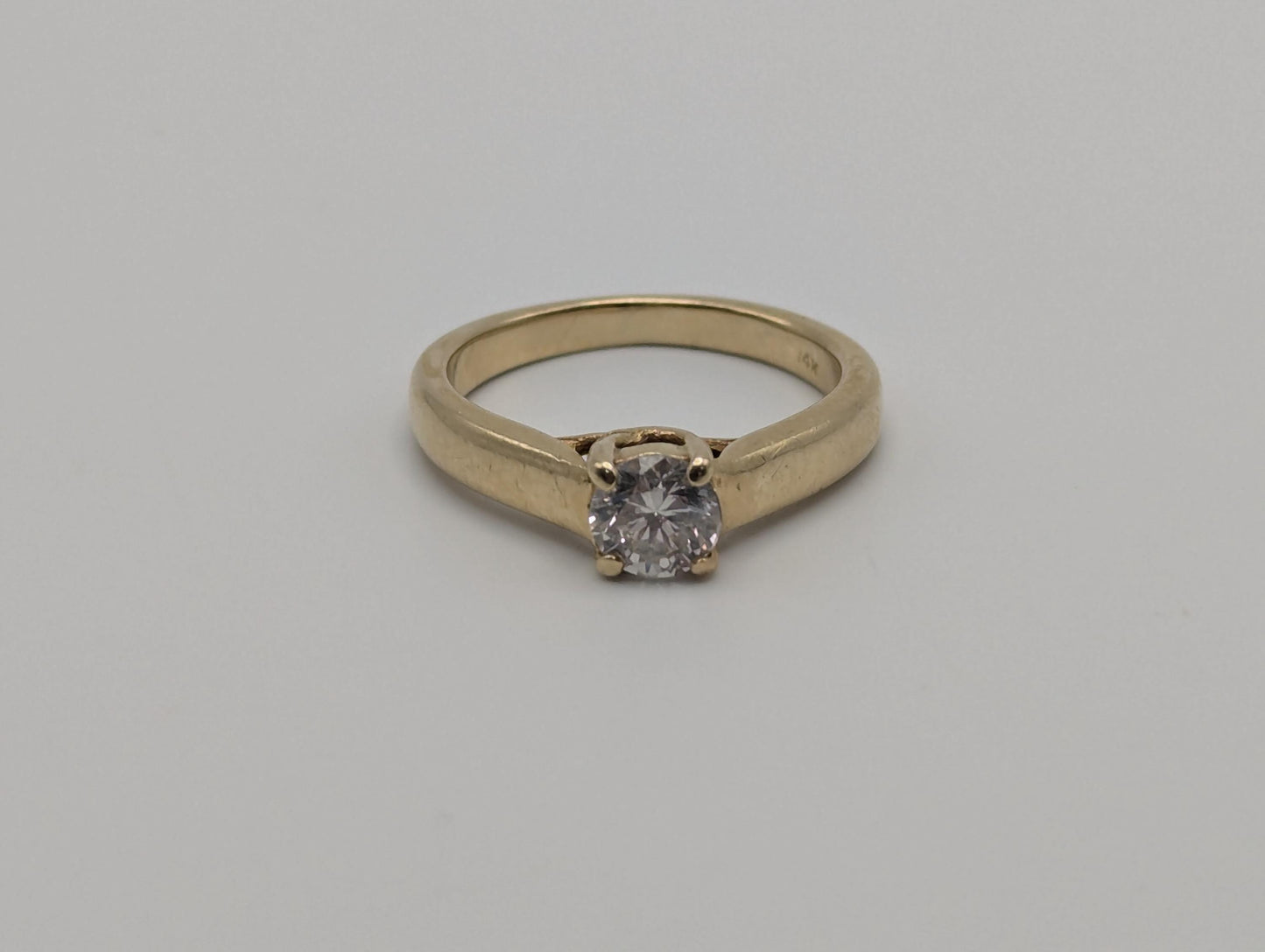 14k Yellow Gold 0.5 ct Diamond Solitaire Engagement Wedding Promise Ring