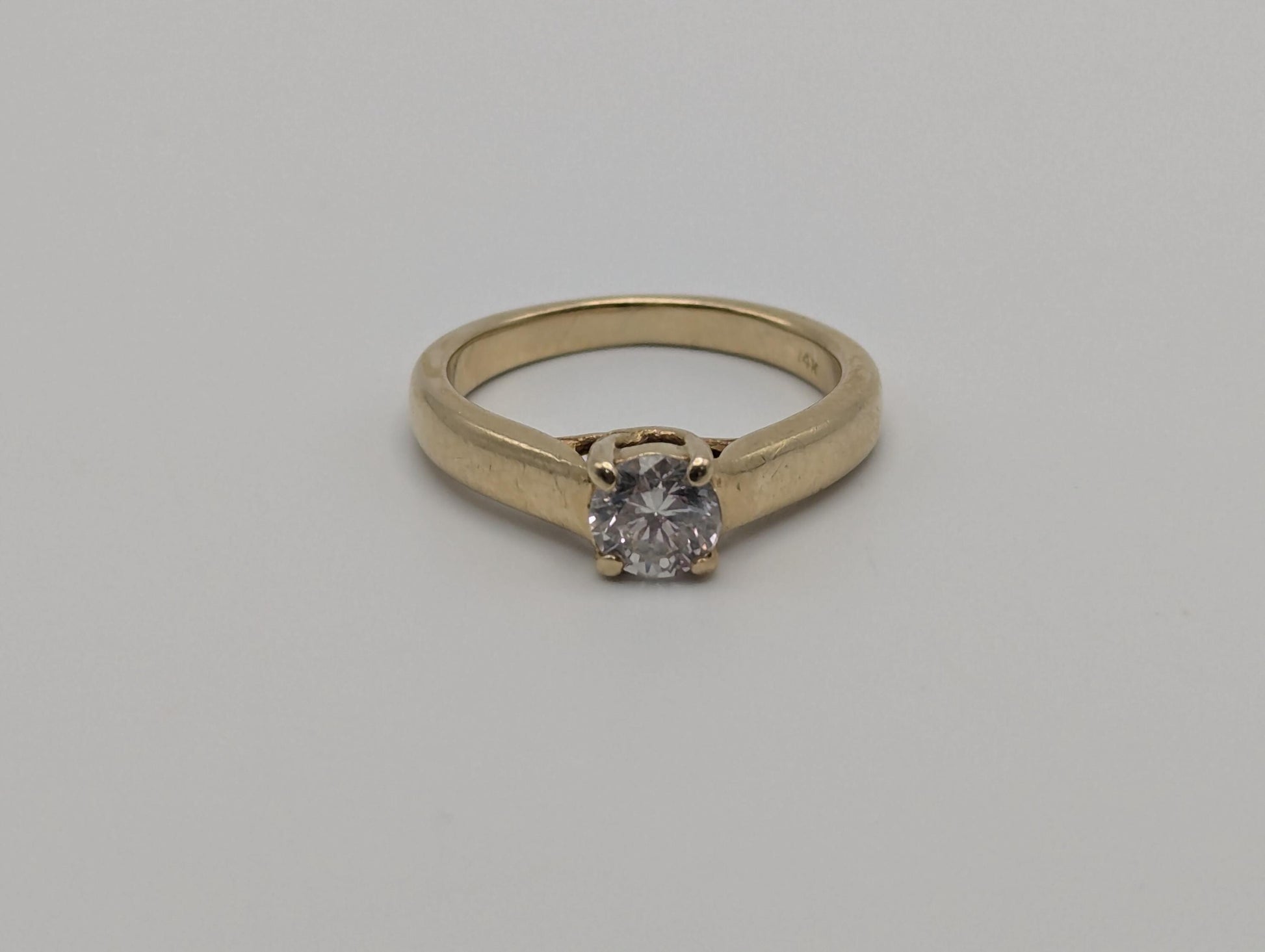 14k Yellow Gold 0.5 ct Diamond Solitaire Engagement Wedding Promise Ring