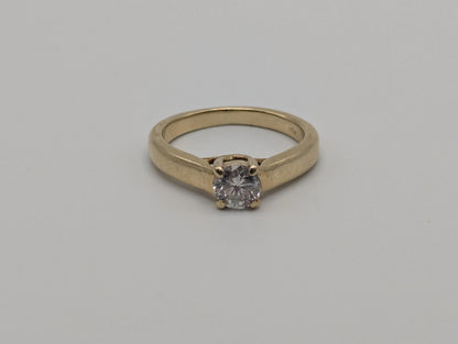 14k Yellow Gold 0.5 ct Diamond Solitaire Engagement Wedding Promise Ring
