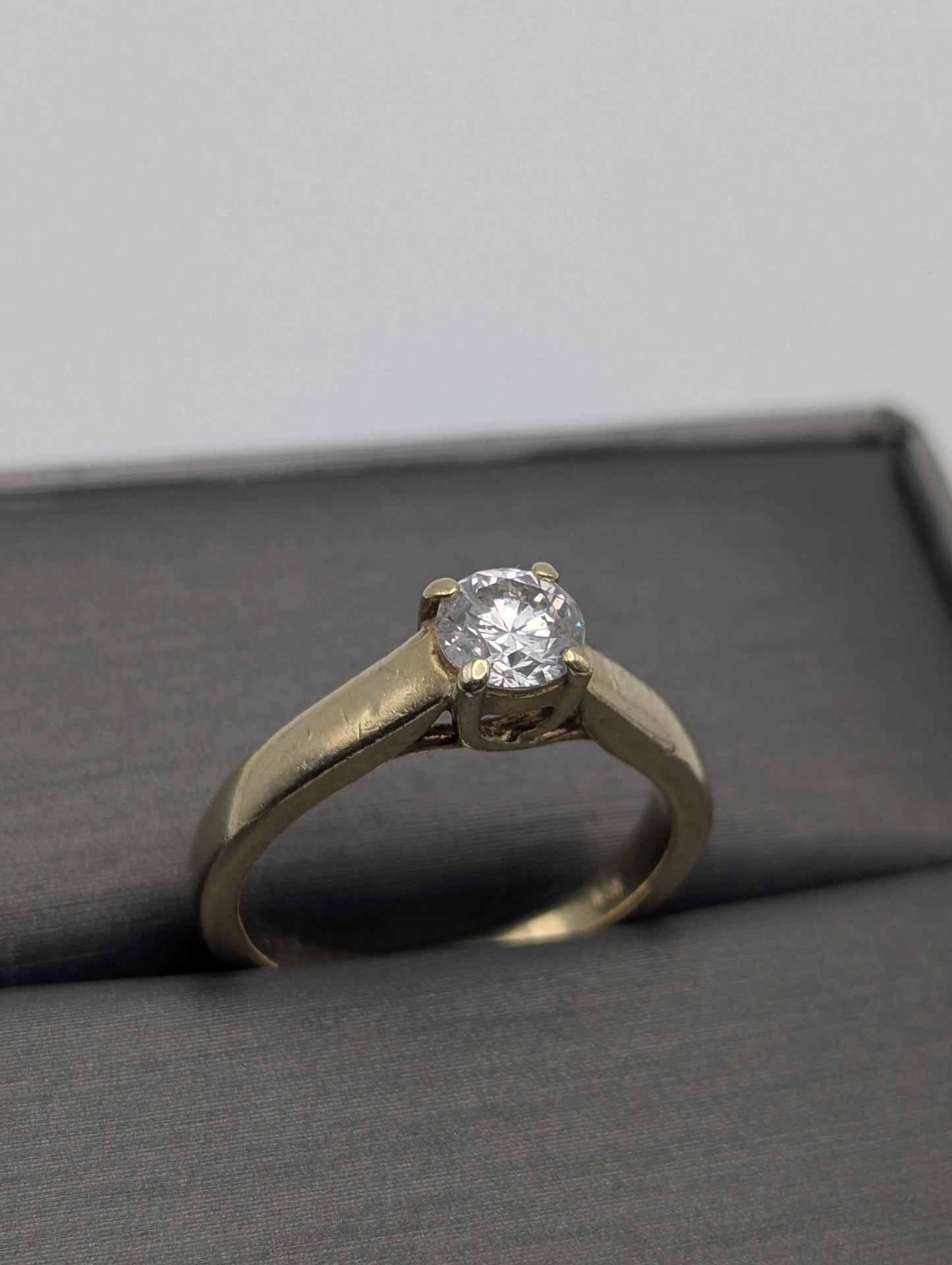 14k Yellow Gold 0.5 ct Diamond Solitaire Engagement Wedding Promise Ring