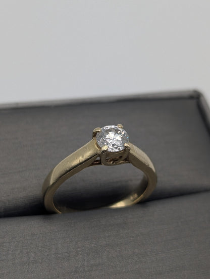 14k Yellow Gold 0.5 ct Diamond Solitaire Engagement Wedding Promise Ring
