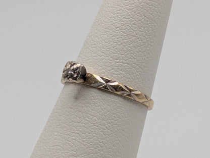 14k Multi Gold Quilted Design Diamond Solitaire Engagement Wedding Promise Ring