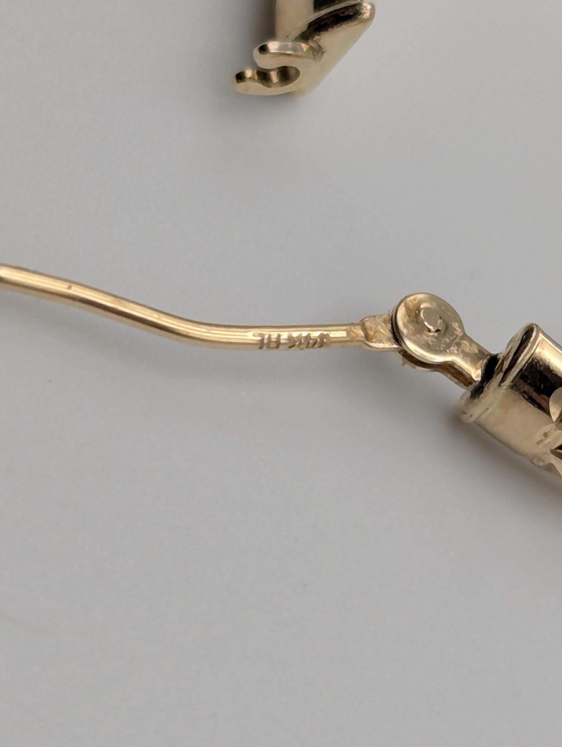 14k Vintage Yellow Gold Classic Etched Textured Hoop Earrings Gold Hoops Hinged