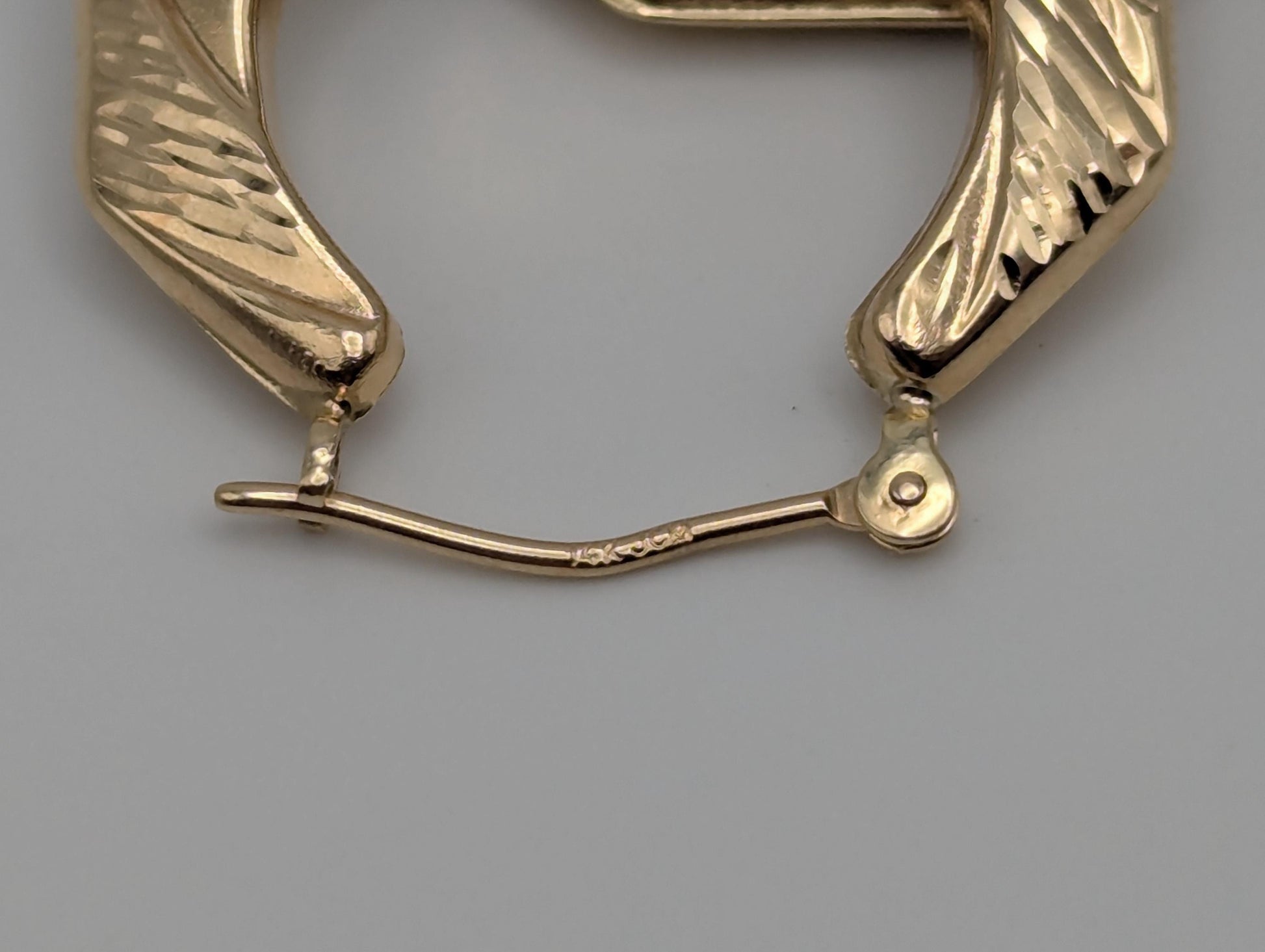 14k Gold Puff Hoop Earrings. Yellow Gold Shrimp Hoops. Classic Gold Hoops.