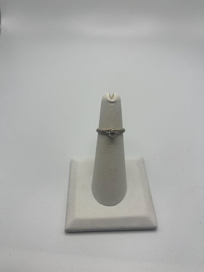 14k Yellow Gold White Topaz Ring. Engagement Ring. Promise Ring.