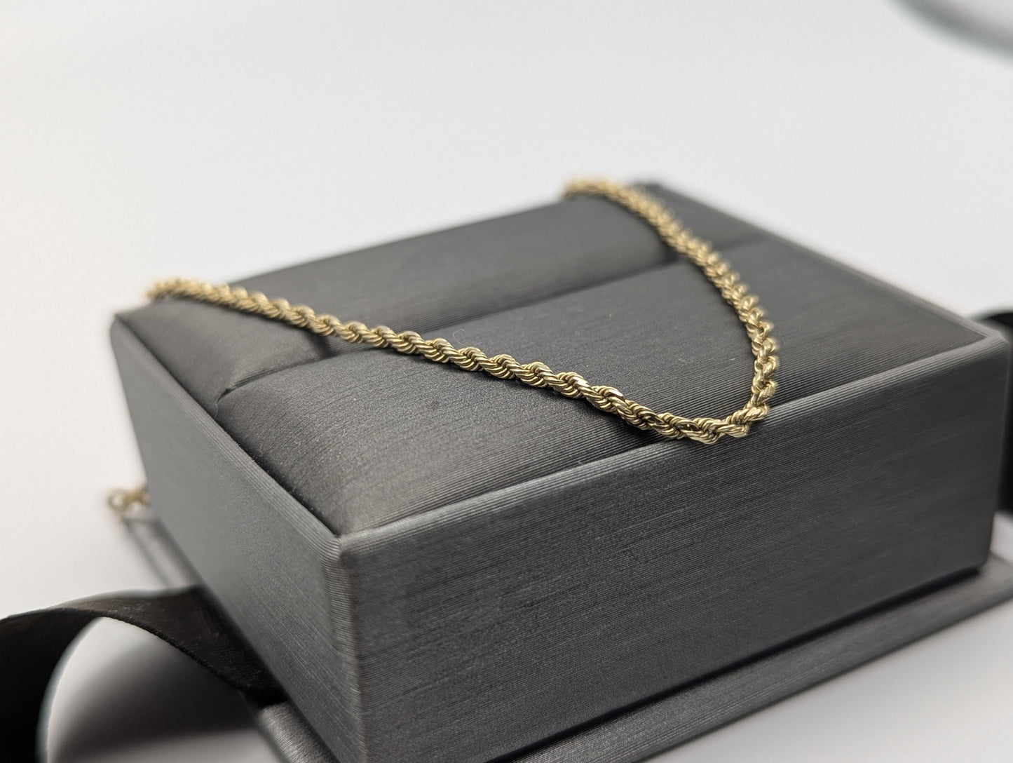 14k Yellow Gold 1.85mm Twisted Rope 7.5" Bracelet Chain Classic Gold Rope Chain