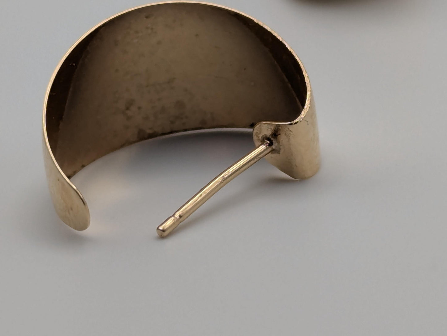 14k Yellow Gold Half Huggie Style Hoop Earrings Womens Huggie Earrings