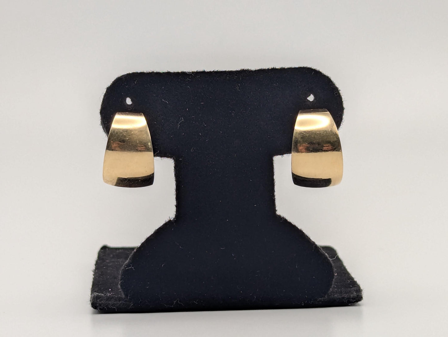 14k Yellow Gold Half Huggie Style Hoop Earrings Womens Huggie Earrings